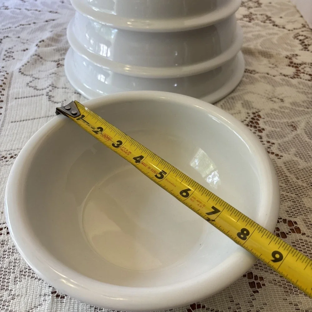 Pier 1 Imports White Glaze Nesting Mixing Bowls ~ Set of 4